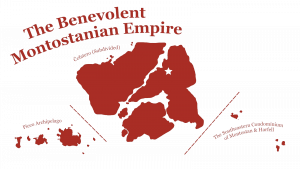 A map of the B.M.E.'s Čefatero (mainland), along with territories as of May 2023 (most self-declared/defined).